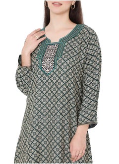 HANA & SARA CREATIVE THREAD EMBROIDERY WITH STYLISH PRINTED DESIGN ARABIC KAFTAN FARASHA DRESSES  - Image 3