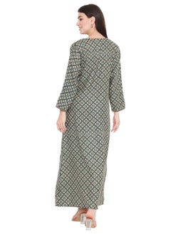 HANA & SARA CREATIVE THREAD EMBROIDERY WITH STYLISH PRINTED DESIGN ARABIC KAFTAN FARASHA DRESSES  - Image 2