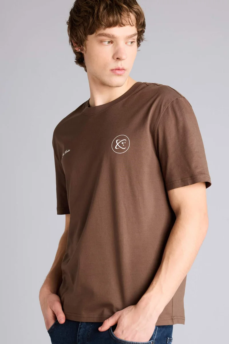 ديفاكتو 100% Cotton Regular Fit Printed Short Sleeve T-Shirt