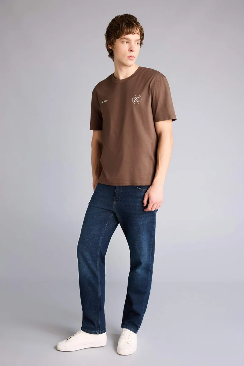 ديفاكتو 100% Cotton Regular Fit Printed Short Sleeve T-Shirt