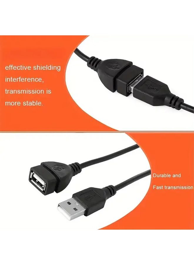 2 Pack USB 2.0 A Male To Female Extension Cable 60cm Data Sync Charger Cord - Image 4