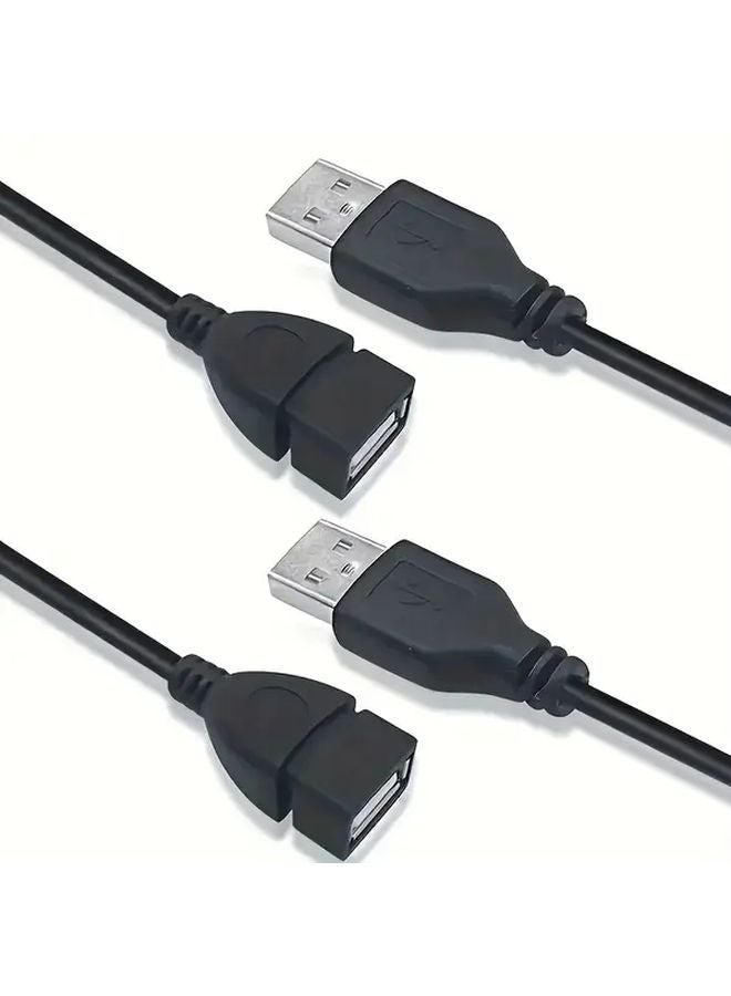 2 Pack USB 2.0 A Male To Female Extension Cable 60cm Data Sync Charger Cord - Image 2