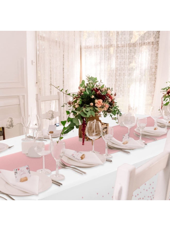 KINGMAZI Value 5-Pack: Disposable PEVA Dot Table Cover with Elegant Table Runner, Waterproof Stainproof for Parties & Gatherings - Image 4