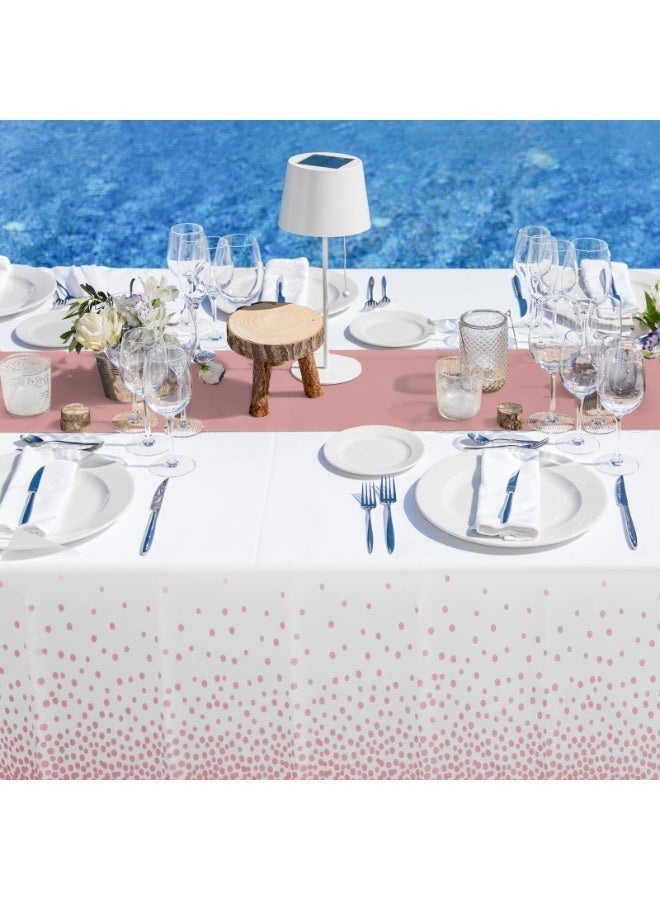 KINGMAZI Value 5-Pack: Disposable PEVA Dot Table Cover with Elegant Table Runner, Waterproof Stainproof for Parties & Gatherings - Image 5