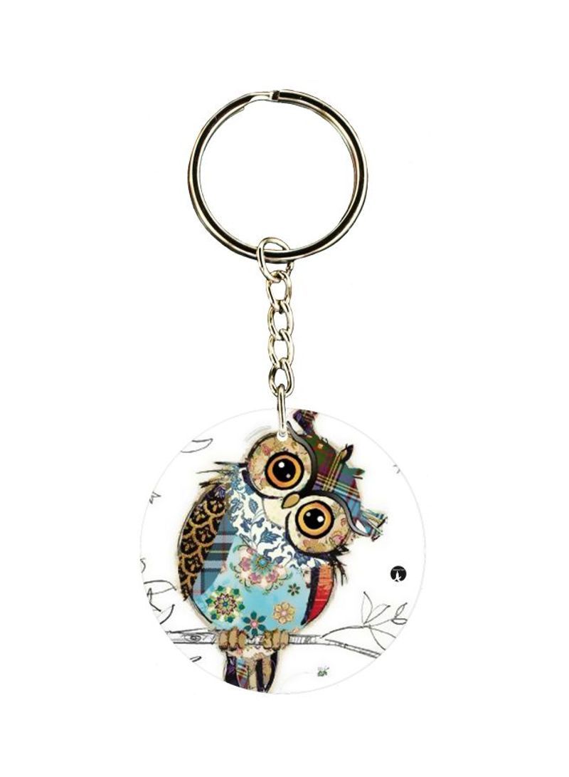 Owl Printed Single Sided Keychain