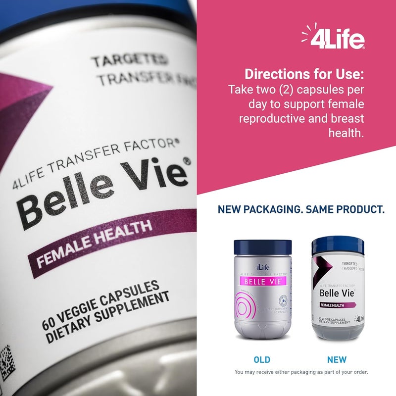 4Life Transfer Factor Belle Vie  Supports Womens Reproductive Health with Phytoestrogen Blend of Kudzu Flax and Red Clover  60 Veggie Capsules - Image 4