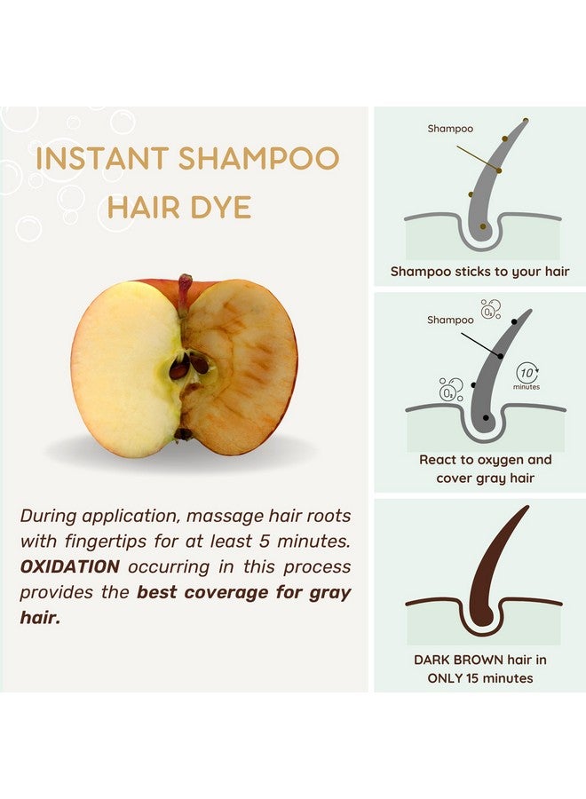 KILOMETS Dark Brown Hair Color Dye Shampoo, 400ml - 100% Grey Coverage in Minutes, Ammonia Free - Gray Silver Hair Dye Shampoo - Image 4