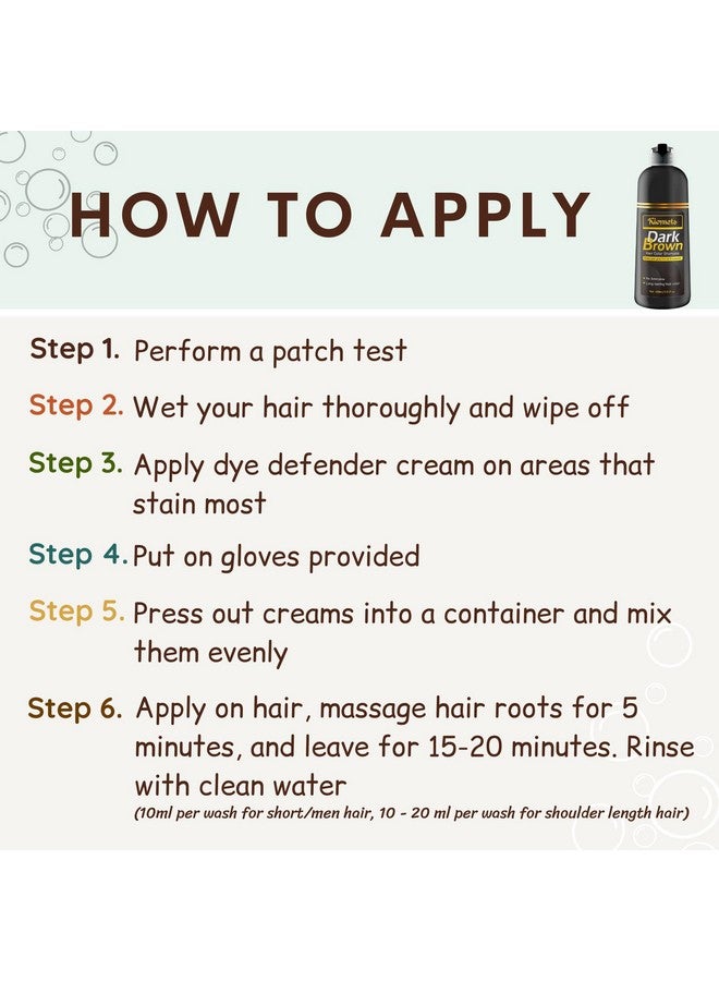 KILOMETS Dark Brown Hair Color Dye Shampoo, 400ml - 100% Grey Coverage in Minutes, Ammonia Free - Gray Silver Hair Dye Shampoo - Image 5