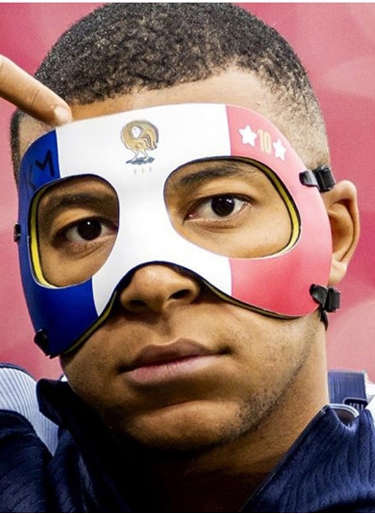 general Football, basketball protection, sports anti-collision nose 2024 new face protection imitation Mbappe same cock mask - Image 3