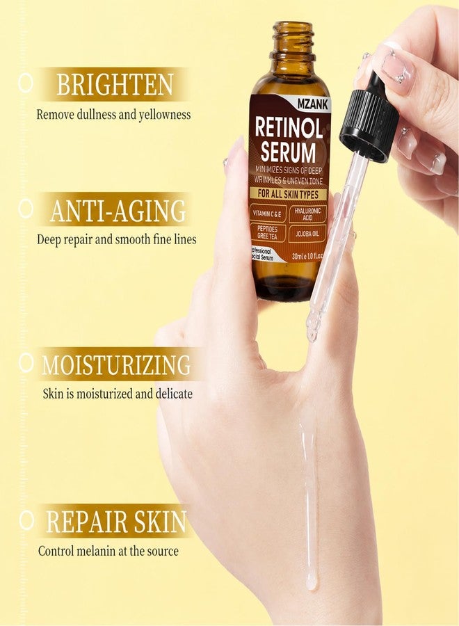 MZANK 3 Pack Face Serum Set-Includes Vitamin C, Hyaluronic Acid & Retinol Serums for Face-Brightening,Hydrating, Anti-Aging,Boost Skin Collagen - Image 3