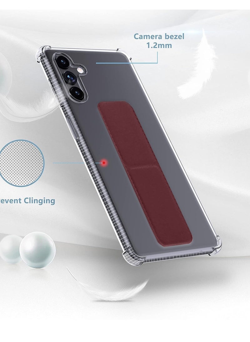 Wtech TPU Hand Grip Air Pillow Case Cover For Samsung Galaxy A25 5G 2023 Clear/Maroon - Image 3