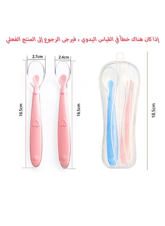 MXN 5 Pcs Baby Spoons, Baby Silicone Soft Spoons, Infant Safety Spoons for Baby Feeding Infant Weaning Soft Baby Spoons Training Feeding for Kids Toddlers Children and Infants - Image 2