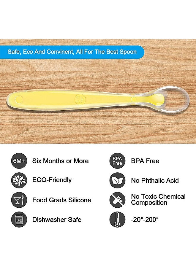 MXN 5 Pcs Baby Spoons, Baby Silicone Soft Spoons, Infant Safety Spoons for Baby Feeding Infant Weaning Soft Baby Spoons Training Feeding for Kids Toddlers Children and Infants - Image 5