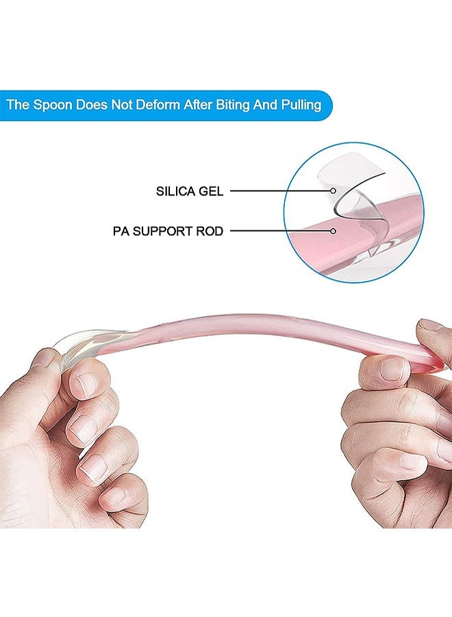 MXN 5 Pcs Baby Spoons, Baby Silicone Soft Spoons, Infant Safety Spoons for Baby Feeding Infant Weaning Soft Baby Spoons Training Feeding for Kids Toddlers Children and Infants - Image 4