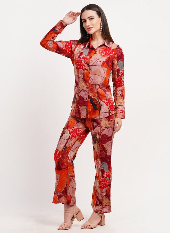 FIMS Abstract Printed Shirt With Trouser - Image 4