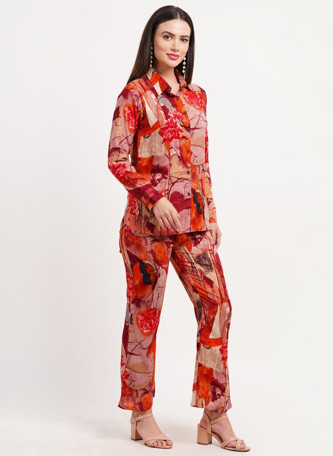 FIMS Abstract Printed Shirt With Trouser - Image 3