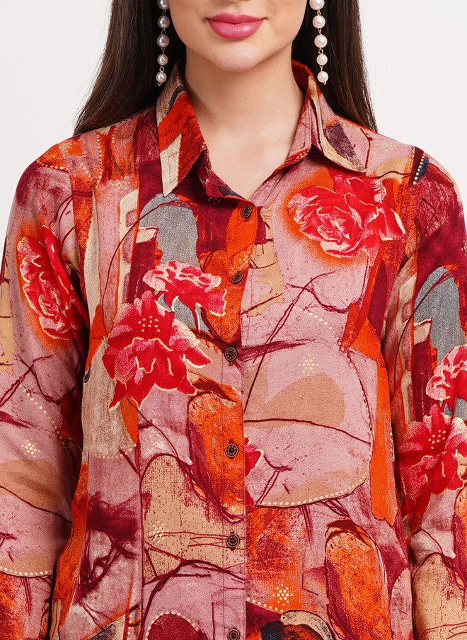 FIMS Abstract Printed Shirt With Trouser - Image 2