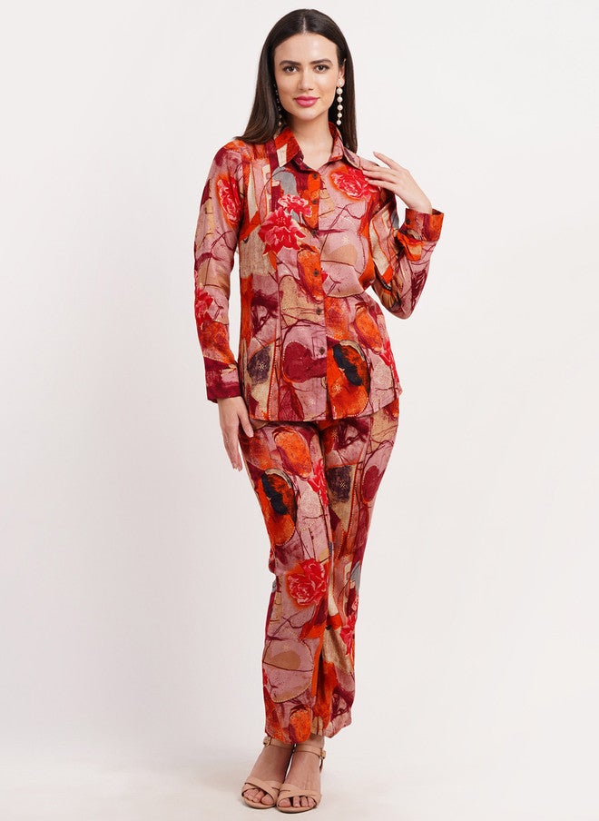 FIMS Abstract Printed Shirt With Trouser - Image 1