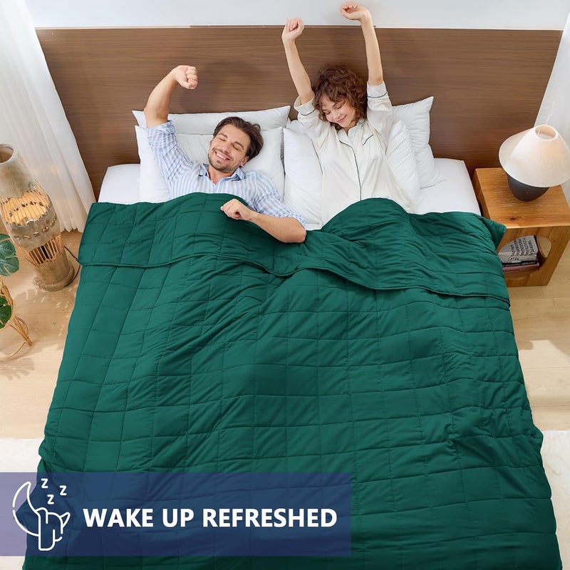 yescool King Size Weighted Blanket for Adults (30 lbs, 80” x 87”, Dark Green) Cooling Heavy Blanket for Sleeping Perfect for 290-310 lbs, Breathable Blanket for Adults & Couple All Season, Machine Washable - Image 5