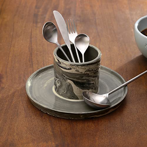 Ellementry Carbon Cutlery Holder & Organizer Stand for Spoons, Forks & Knives, Modern Counter Top Tableware Storage Box for Kitchen & Dining Table, Utensil Organizer for Home & Office - Image 1