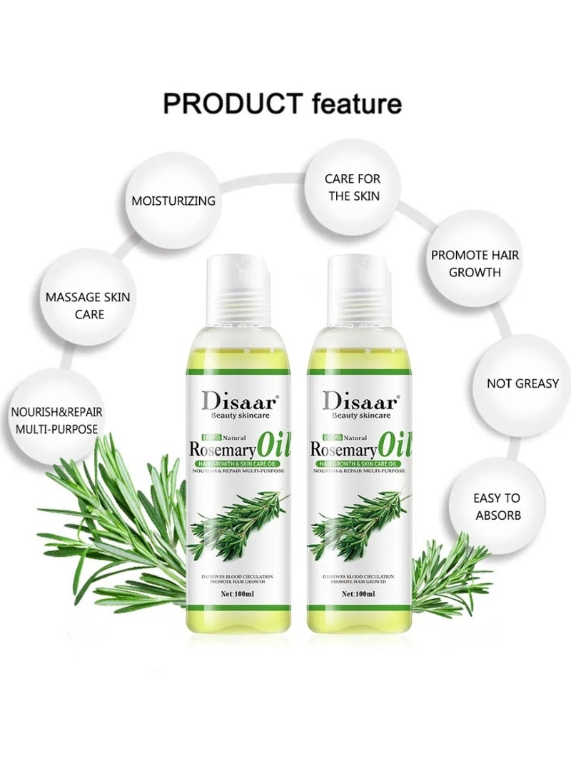 Disaar زيت إكليل الجبل الطبيعي 100 مل - زيت إكليل الجبل لنمو الشعر والعناية بالبشرة - مستخلص إكليل الجبل المرطب والمغذي - زيت إكليل الجبل لتدليك الجسم - زيت شعر إكليل الجبل الطبيعي - زيت العناية بالبشرة بإكليل الجبل - Image 3