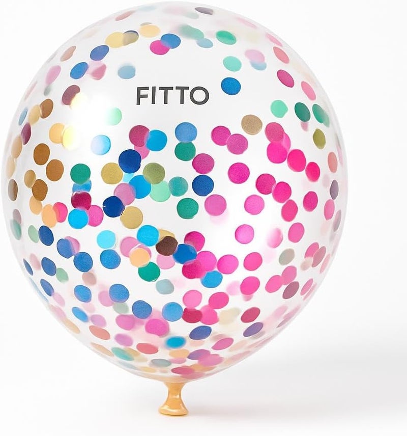 Fitto 20-Inch Transparent Inflatable Balloon with 10g Glitter per Card - Image 1