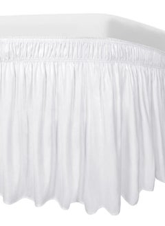 Easy-Going Easy-Going Bed Skirt for Twin or Full Size Bed, 14 Inch Tailored Drop, Fitted with Adjustable Elastic Belt, Convenient to Use Without Lift The Mattress (Twin/Full, White)  - Image 1