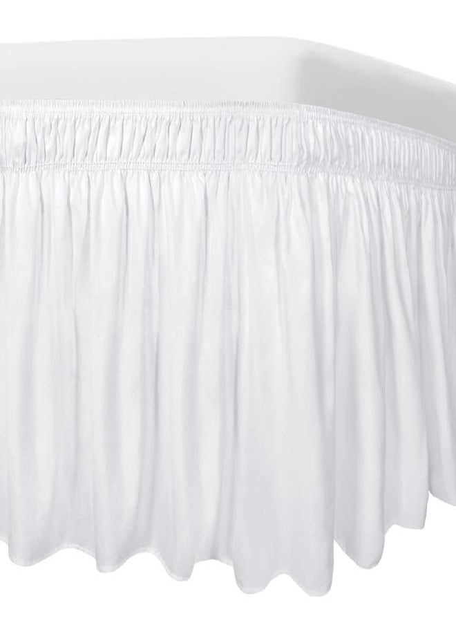 Easy-Going - Easy-Going Bed Skirt for Twin or Full Size Bed, 14 Inch Tailored Drop, Fitted with Adjustable Elastic Belt, Convenient to Use Without Lift The Mattress (Twin/Full, White) - Image 1