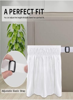 Easy-Going Easy-Going Bed Skirt for Twin or Full Size Bed, 14 Inch Tailored Drop, Fitted with Adjustable Elastic Belt, Convenient to Use Without Lift The Mattress (Twin/Full, White)  - Image 3