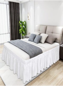 Easy-Going Easy-Going Bed Skirt for Twin or Full Size Bed, 14 Inch Tailored Drop, Fitted with Adjustable Elastic Belt, Convenient to Use Without Lift The Mattress (Twin/Full, White)  - Image 2