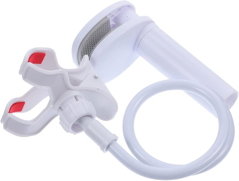 Gadpiparty حامل هاتف قابل لضبط الارتفاع باللون الأبيض، قطعتين، للمكتب أو طاولة السرير أو المنضدة الجانبية - Image 5