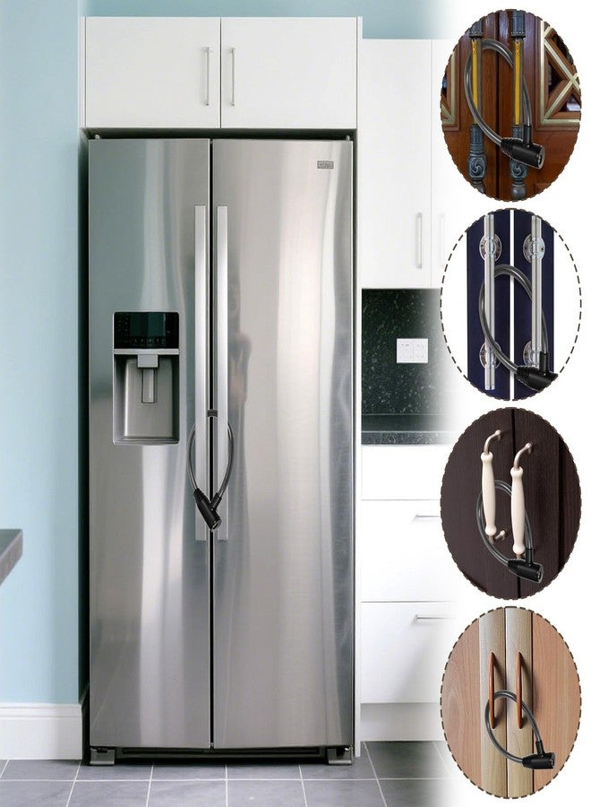 Alrhso 16Inch Secure Black Fridge Lock with Keys Refrigerator Lock Cabinet and Childproof Locks for French Door Fridge, Kitchen Cabinet Window - Image 5