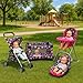 fash n kolor 4 Piece Baby Doll Play Set Flower Design Includes Foldable Pack N Play Baby Doll Stroller Baby Doll High Chair Infant Seat Fits Up to 18 Doll 4 Piece Doll Accessories Set - Image 4