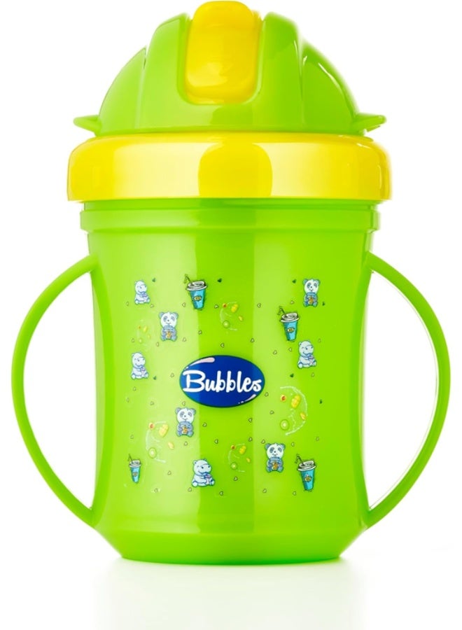 بابلز كوب بابلز مع شفاطة من قطعة واحدة، اخضر، بلاستيك