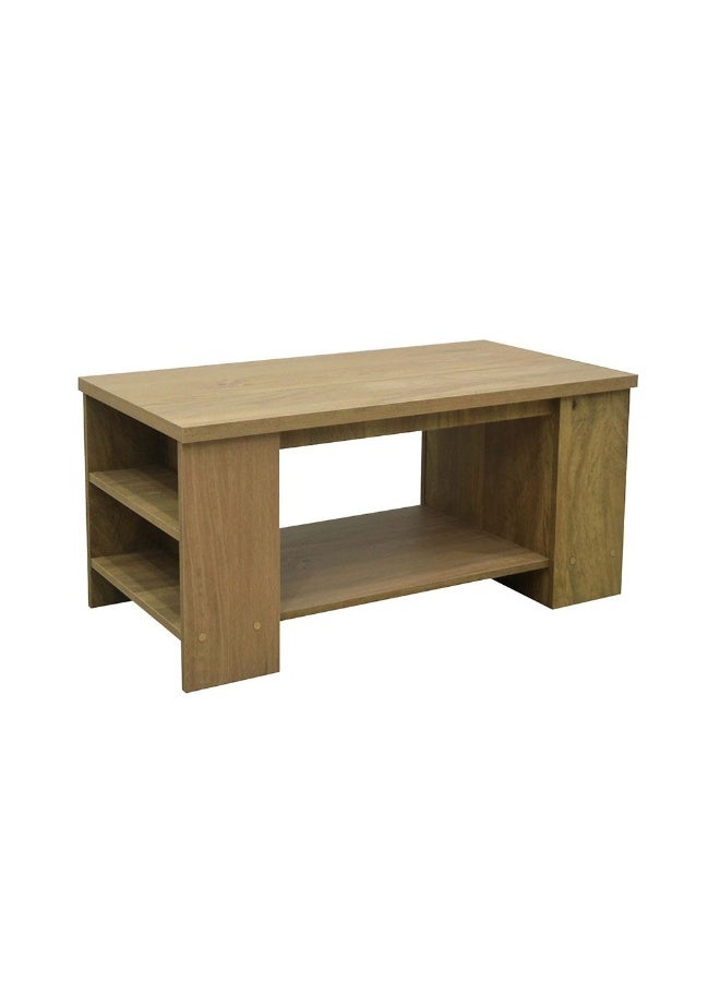 DANUBE HOME Athens Coffee Table With Open Shelves Modern And Stylish Living Room Table Durable Wooden Coffee Table With Storage Elegant Home DÃ©cor Space-Saving Design - Light Oak - Image 3