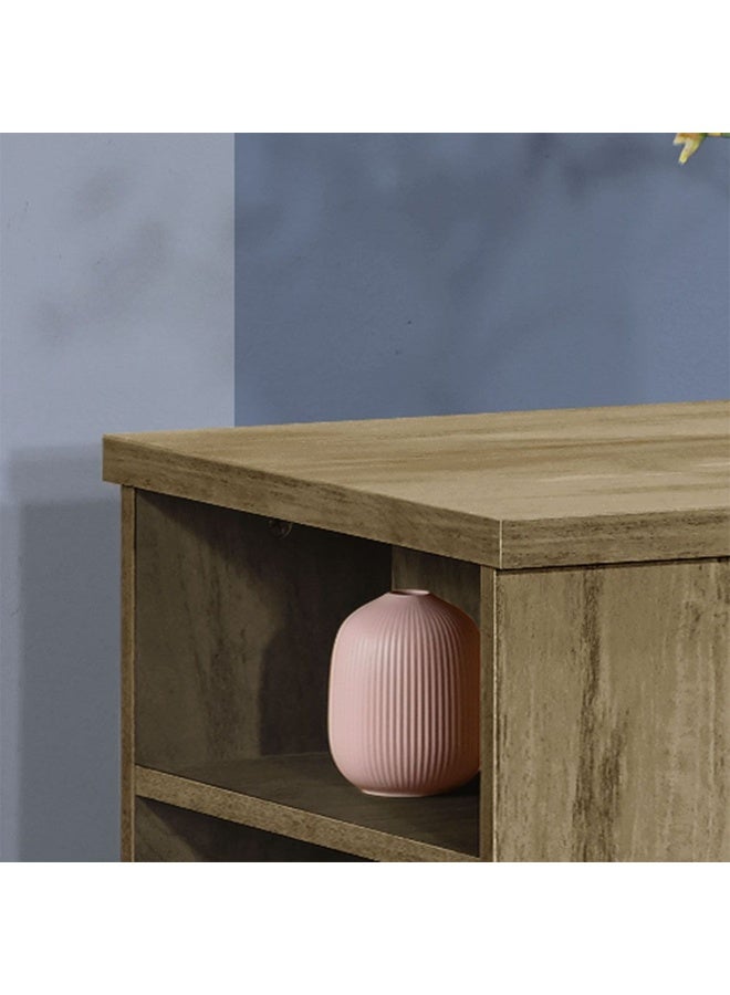 DANUBE HOME Athens Coffee Table With Open Shelves Modern And Stylish Living Room Table Durable Wooden Coffee Table With Storage Elegant Home DÃ©cor Space-Saving Design - Light Oak - Image 4