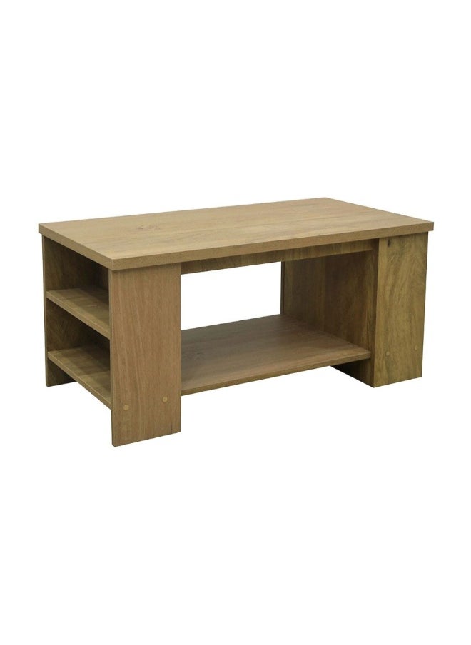 DANUBE HOME Athens Coffee Table With Open Shelves Modern And Stylish Living Room Table Durable Wooden Coffee Table With Storage Elegant Home DÃ©cor Space-Saving Design - Light Oak  - Image 5