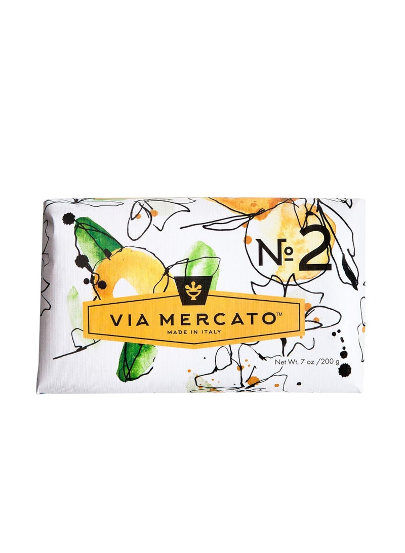 Via Mercato Italian Soap Bar (200 g), No. 2 - Green Tea & White Musk  - Image 1