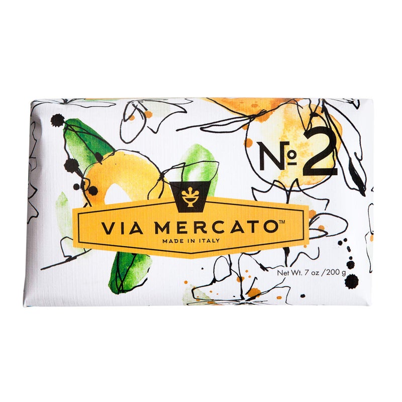 Via Mercato Italian Soap Bar (200 g), No. 2 - Green Tea & White Musk - Image 1