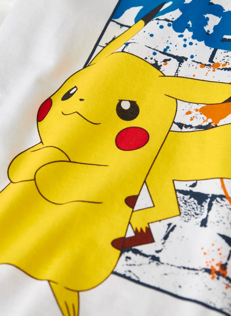 Name It Bright White Kids Pokemon Crew Neck T-Shirt for Men | Best Price UAE
