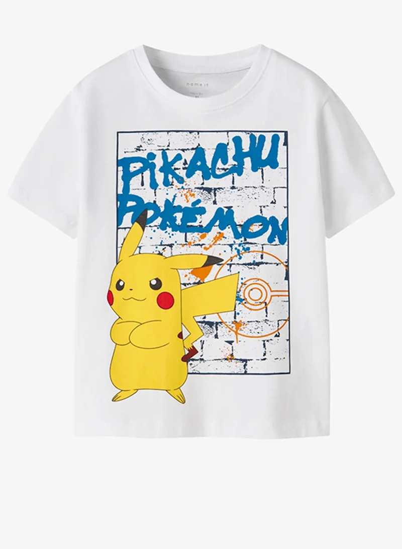 Name It Bright White Kids Pokemon Crew Neck T-Shirt for Men | Best Price UAE