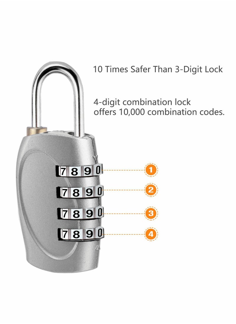 Excefore - Combination Lock 4 Digit Padlock for School Gym Locker, Sports Locker, Fence, Toolbox, Gate, Case, Hasp Storage (4Pack) - Image 1