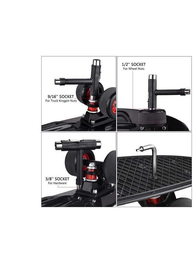 Jaspo All-In-One Multi-Function Portable Skateboard T Tool Accessory With T-Type Allen Key And L-Type Phillips Head Wrench Screwdriver - Image 4