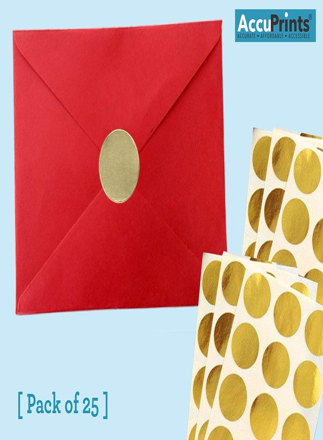 Accuprints Red Envelopes Pack of 25 | Size - 5 X 7 inch | 25 Gold Stickers Free with envelopes Envelopes for Invitation Card or Thank You Card or Voucher or Gift (PAck of 25) - Image 4