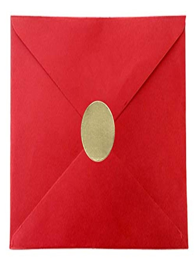 Accuprints Red Envelopes Pack of 25 | Size - 5 X 7 inch | 25 Gold Stickers Free with envelopes Envelopes for Invitation Card or Thank You Card or Voucher or Gift (PAck of 25) - Image 1