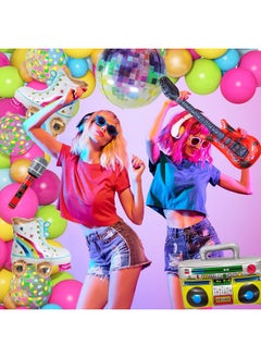 90S 80S Theme Party Decorations 90Pcs Balloon Arch Kit 6Pcs Inflatable Retro Disco Ball Microphone Rainbow Roller Skate Boom Box Guitar Balloon For Back To 90S 80S Hip Hop Birthday Supplies - pzsku/Z313C255BC999EFCE46A6Z/45/_/1697271288/f0802fe4-7468-4a12-aa26-ea1c1ef22235