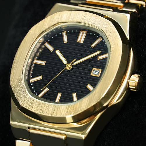 BARAMON Wrist Watches for Men, Nautilus Stainless Steel Quartz Movement Date Luxury Style Men's Luminous Hands Casual Business Watches - Image 5