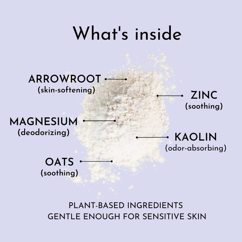 Herb & Root بودرة التلك الفانيليا الخالية من التلك المصنوعة من عشبة السهم والشوفان المهدئ والزنك والمغنيسيوم. خالية من صودا الخبز. للتهيج وإزالة الروائح الكريهة والتعرق - Image 2