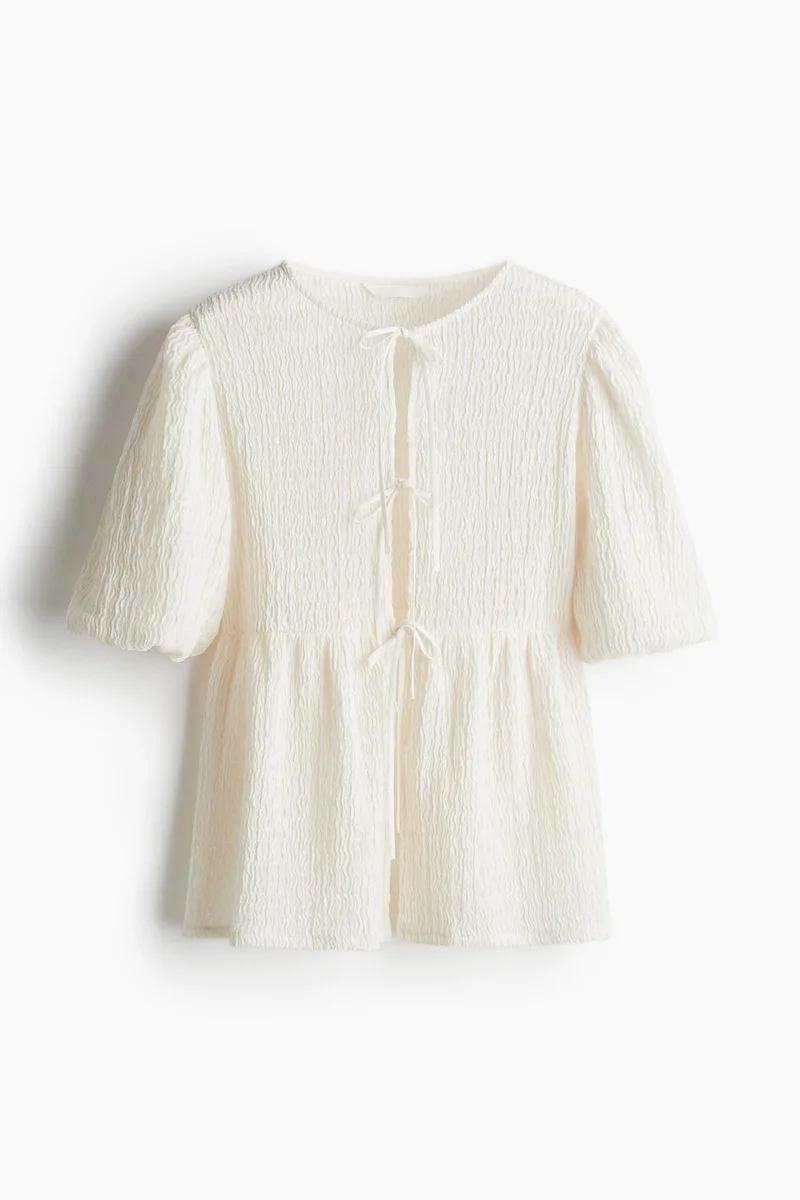 H&M Tie-front peplum top