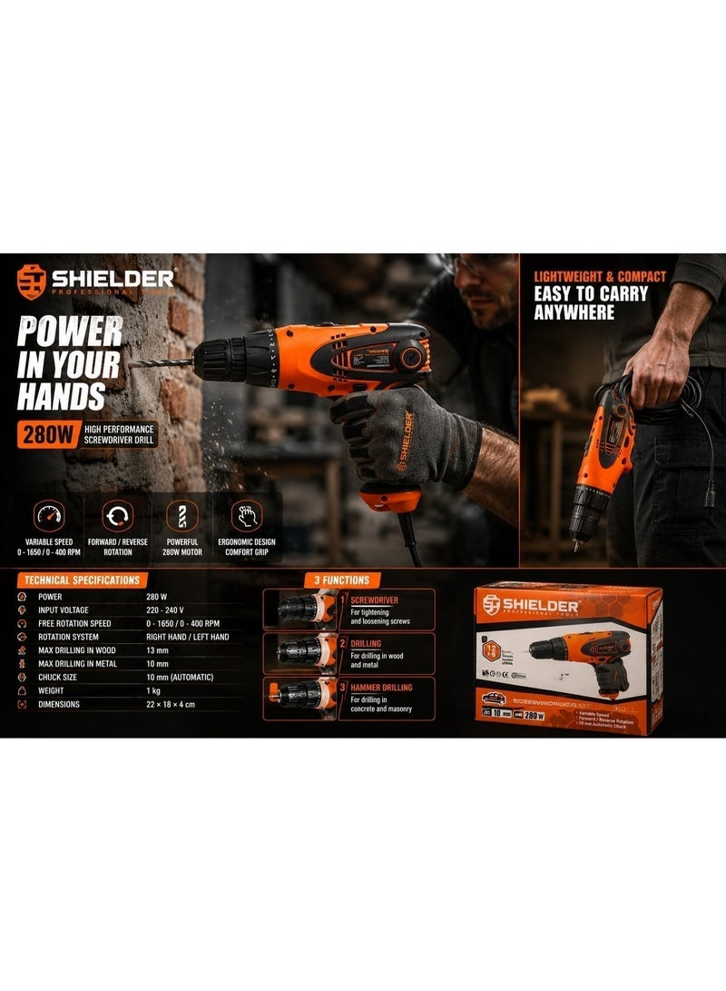 Shielder Electric Screwdriver Shielder SH-3280 280W 10mm Chuck Variable Speed - Image 1